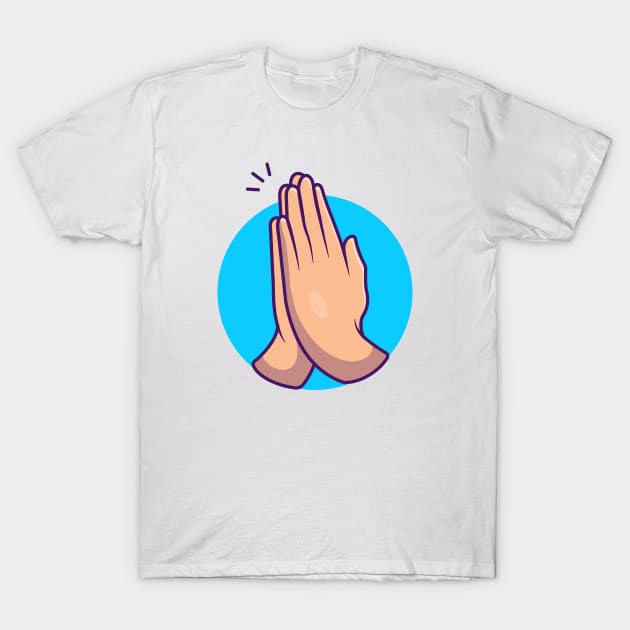 Namaste hand sign gesture cartoon T-Shirt by Catalyst Labs